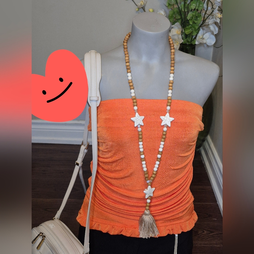 SHEIN Vibrant Orange Strapless Top - Picture 8 of 14